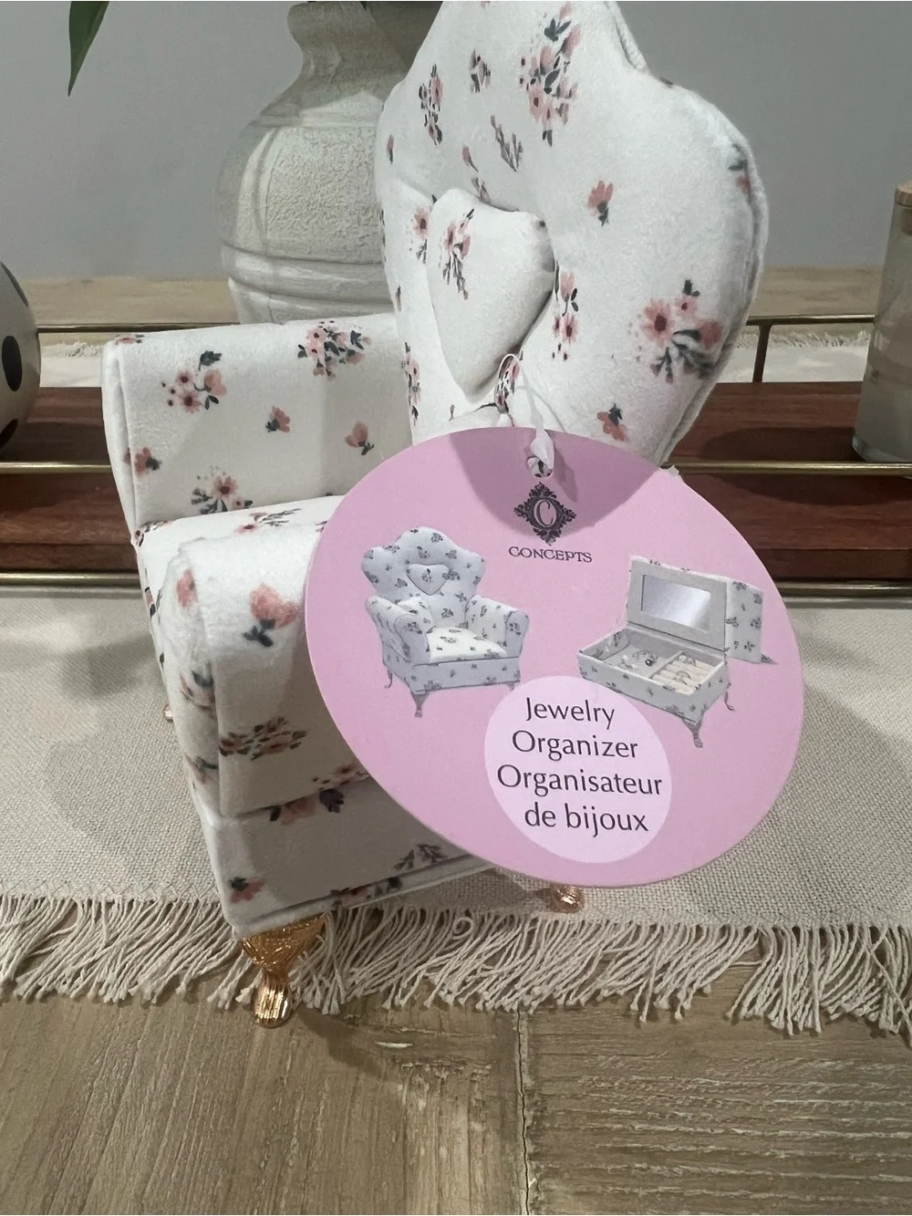 NWT Floral Miniature Sofa Jewelry Organizer